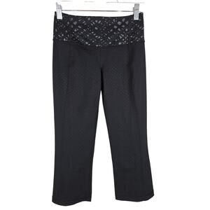 Lululemon Atheltica Black Gray Spotted Athletic Athleisure Capri Leggings 2
